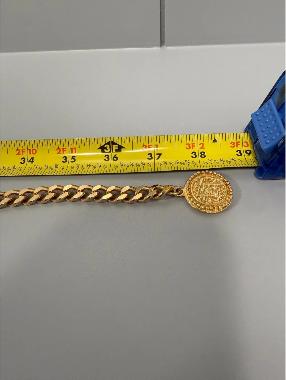 Vintage French Baroque Chain Belt Fleur de Lis Medallion Statement Gold Tone